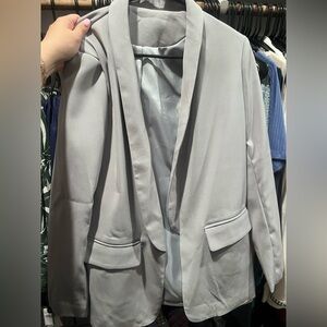 SHEIN Light Gray Shawl Collar Blazer